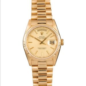 Men’s Rolex President 18k gold fluted bezel